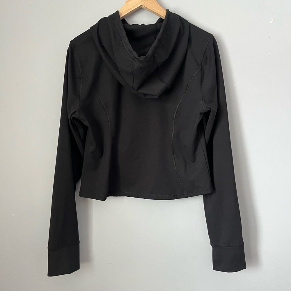 Yogalicious Lux Full Zip Hooded Crop Ink Black Athletic Jacket Size X-Large - Picture 13 of 16